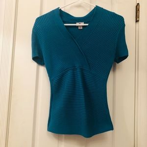 Blue Ridged Fabric Top
